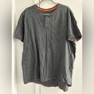 HAWX Work Wear Men’s Short Sleeves Pocket T-Shirt Size L Half Button Up